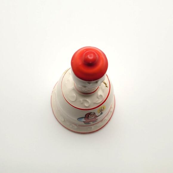 Vintage Christmas Santa Ceramic Bell Red Trim 3" Holiday Decor Classic - Picture 5 of 7